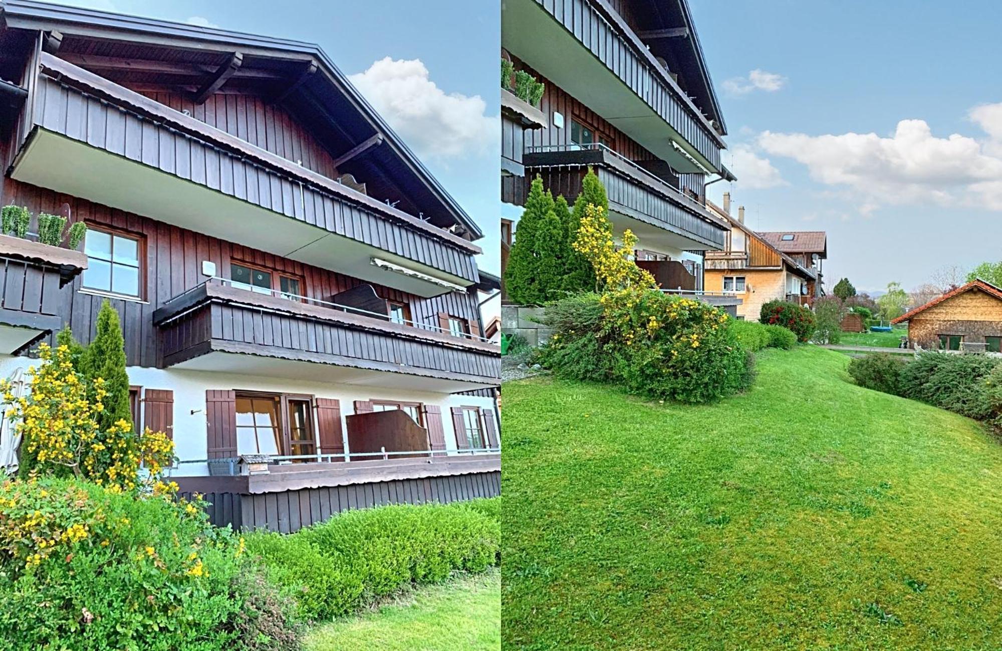 Lindners Hideaways - Bergnest Lodge - Bergblick Fewo 6 Pers Balkon Garten Hund Ski Unterkunft Luftkurort Oberreute Naehe Buchenegger Wasserfaelle Eistobel Bodensee Exteriör bild